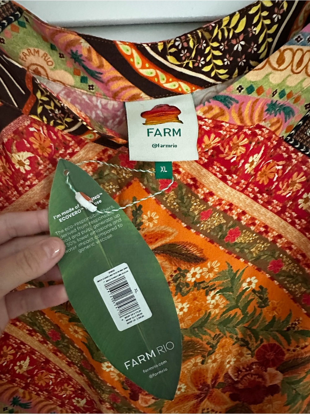 NWT FARM Rio Multicolor Patchwork Midi Skirt - Picture 6 of 6